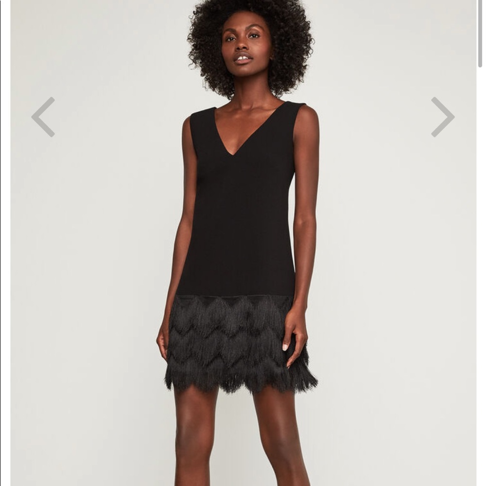 BCBG Black Tassel Trimmed Dress